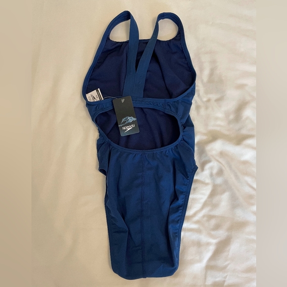 NWT Speedo Endurance Plus Navy Women's One Piece Swimsuit - Sz 6/32 - Picture 4 of 5